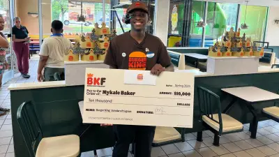 Burger King employee Mykale Baker who rushed to work shift after high school graduation gifted $10K scholarship from fast-food giant