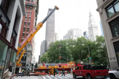 Amazon Prime! Jeff Bezos shuts down NYC street to get furniture delivered to penthouse via crane: video