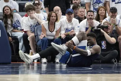 Timberwolves’ Edwards leaves Game 2 with sprained left ankle