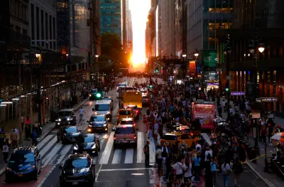 Manhattanhenge returns to NYC this week with street sunsets