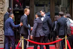 Daniel Penny attends Manhattan Institute fundraiser — where swarm of protesters staged a ‘die-in’