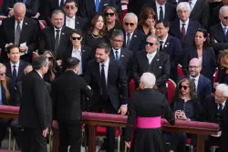 Vance and Zelensky shake hands at Pope Leo XIV’s inaugural mass — in first encounter since Oval Office blow-up