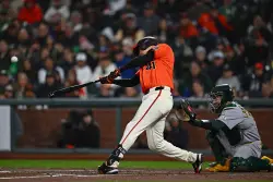 Flores hits three homers as SF Giants rout A’s in return to Bay
