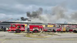 Fire crews battle blaze at South Boston warehouse